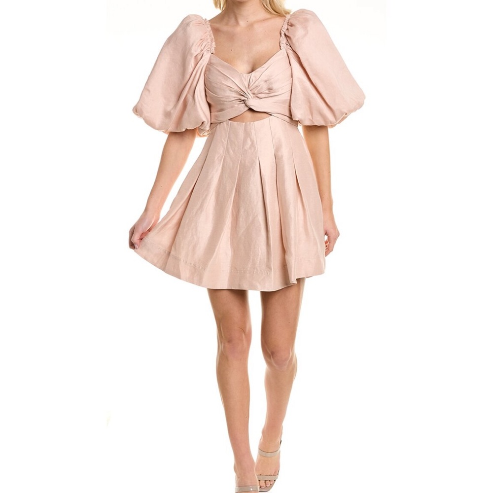 Aje - Dusk Knot Linen-Blend A-Line Skirt